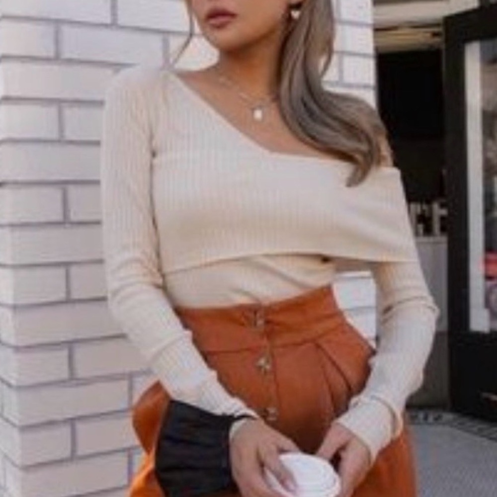 Lovers And Friends Booker Sweater Off Shoulder Ivory